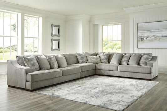 Haines Furniture Outlet - Ashley Furniture - Bayless Sectional - LAF 5-Piece Sectional / Smoke - 52304S3