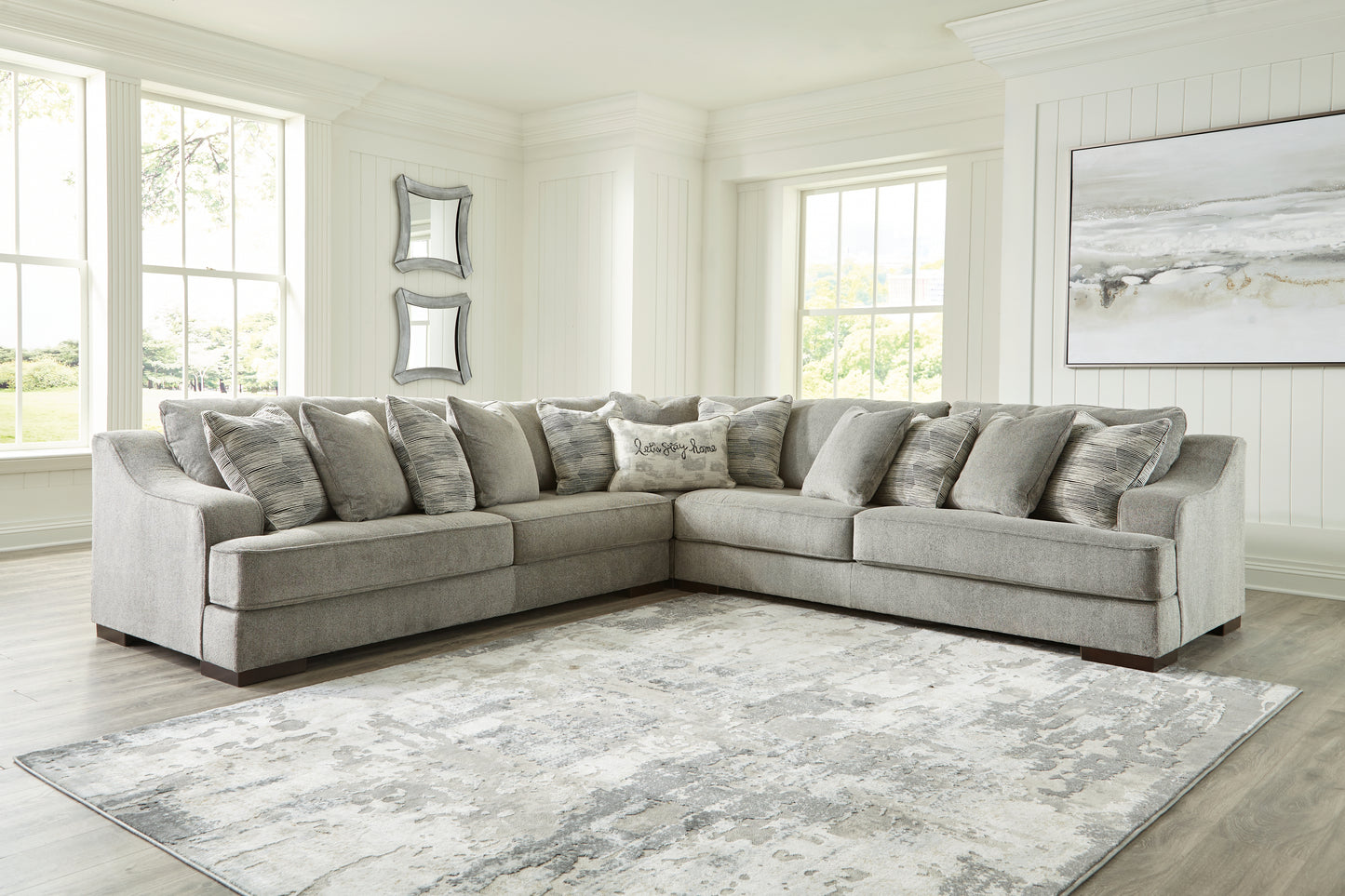Haines Furniture Outlet - Ashley Furniture - Bayless Sectional - LAF 3-Piece Sectional / Smoke - 52304S1