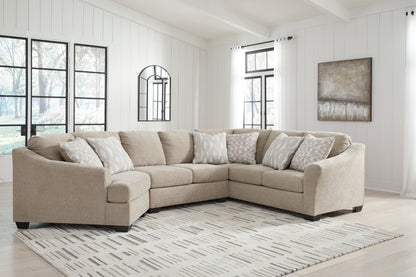 Haines Furniture Outlet - Ashley Furniture - Brogan Bay Sectional - 3-Piece Sectional with Cuddler / Cork - 52705S2