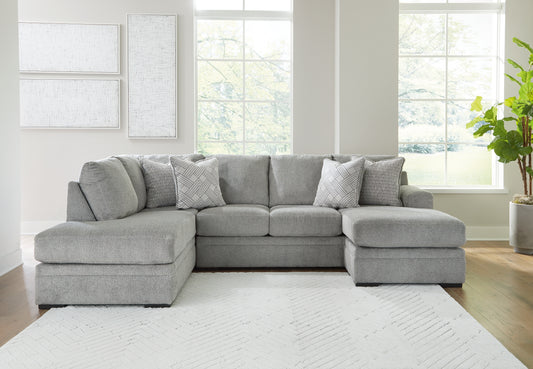 Haines Furniture Outlet - Ashley Furniture - Casselbury Sectional - LAF 2-Piece Sectional with Chaise / Cement - 52906S1