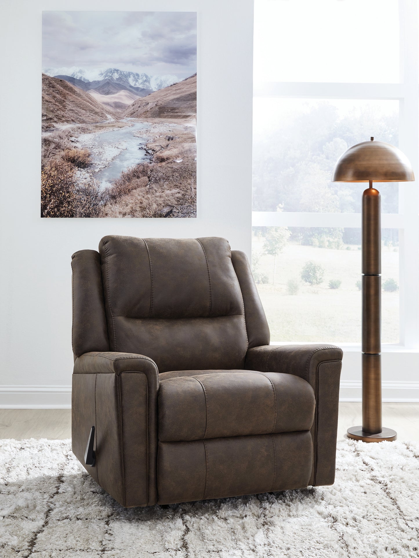 Haines Furniture Outlet - Ashley Furniture - Lixtowel Living Room - Rocker Recliner / Walnut - PC5300425