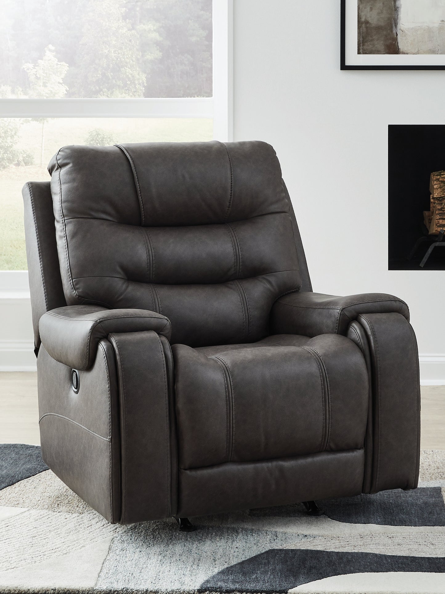 Haines Furniture Outlet - Ashley Furniture - Femley Living Room - Rocker Recliner / Smoke - PC5330625