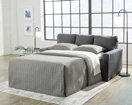 Haines Furniture Outlet - Ashley Furniture - Rannis Living Room - Twin Sofa Sleeper / Pewter - 5360237