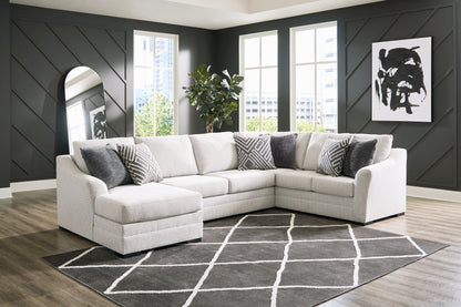 Haines Furniture Outlet - Ashley Furniture - Koralynn Sectional - RAF 3-Piece Sectional with Chaise / Stone - 54102S1