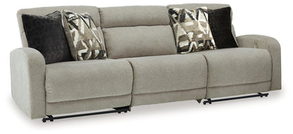 Haines Furniture Outlet - Ashley Furniture - Colleyville Sectional - 3-Piece Power Reclining Sectional Sofa / Stone - 54405S8
