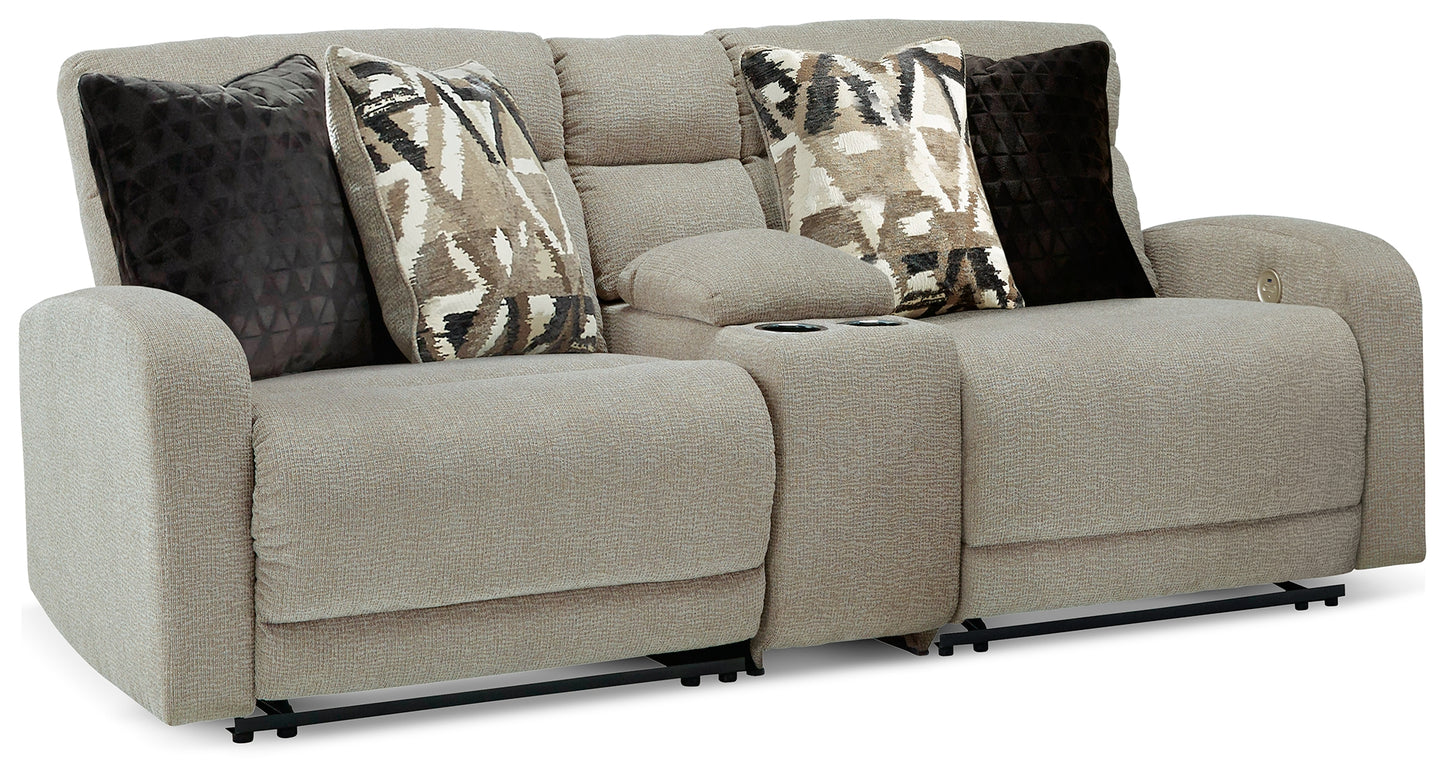 Haines Furniture Outlet - Ashley Furniture - Colleyville Sectional - 3-Piece Power Reclining Sectional / Stone - 54405S1