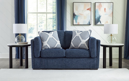 Haines Furniture Outlet - Ashley Furniture - Evansley Living Room - Chair and a Half / Navy - 5450223