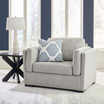 Haines Furniture Outlet - Ashley Furniture - Evansley Living Room - Chair and a Half / Pewter - 5450323