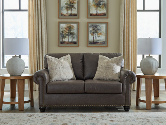 Haines Furniture Outlet - Ashley Furniture - Roxmere Living Room - Queen Sofa Sleeper / Umber - 5550339