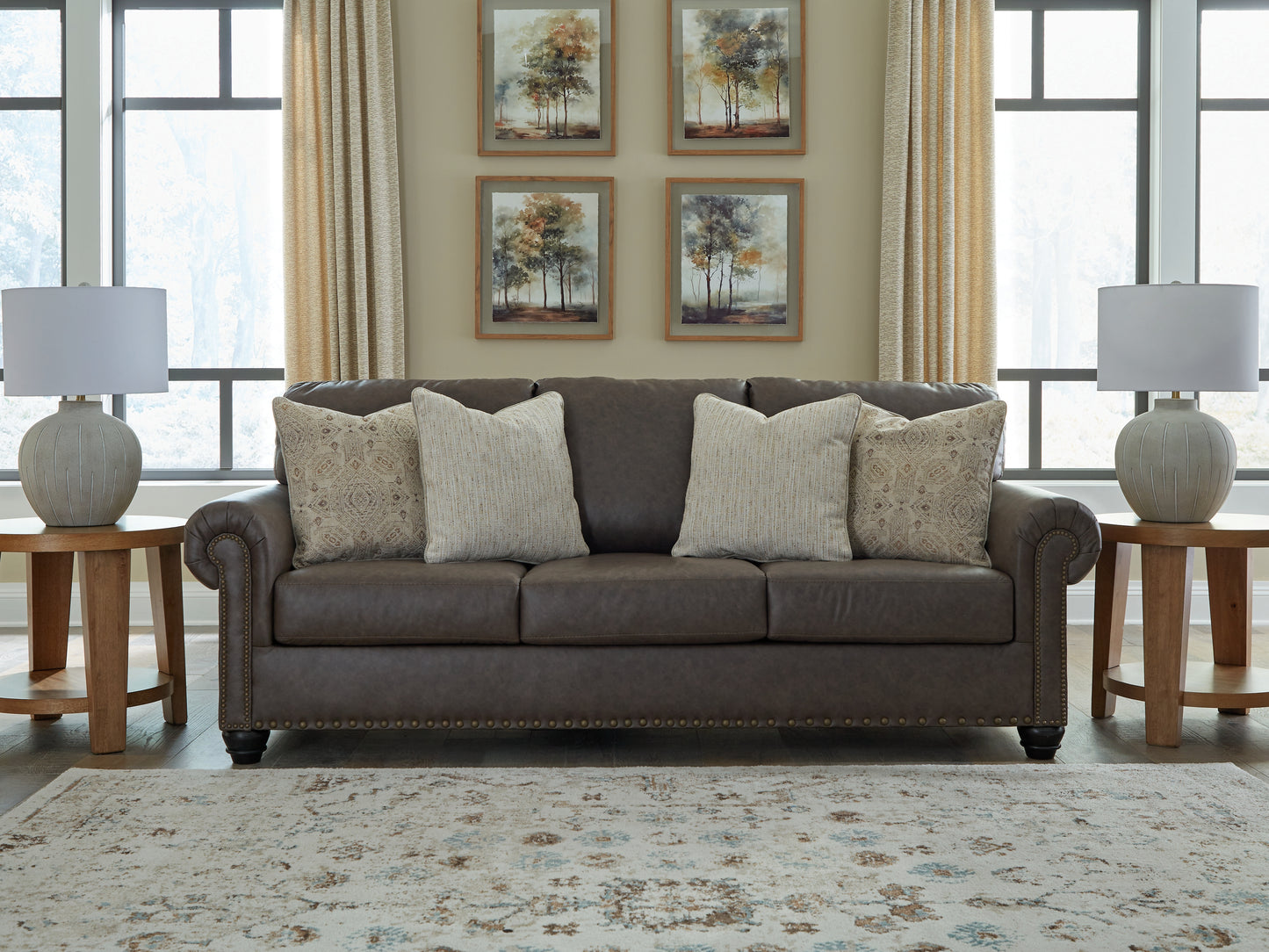 Haines Furniture Outlet - Ashley Furniture - Roxmere Living Room - Sofa / Umber - 5550338
