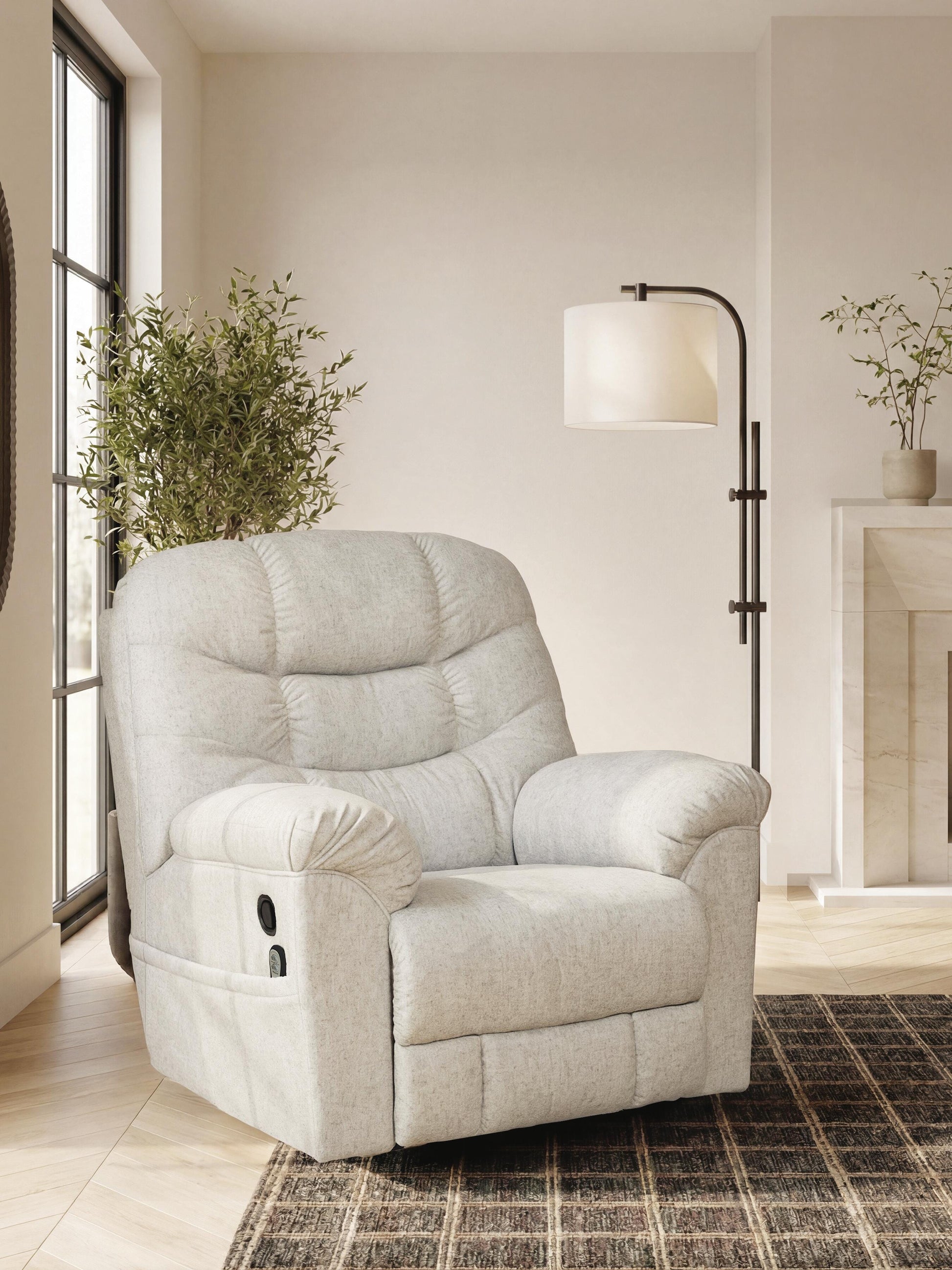 Haines Furniture Outlet - Ashley Furniture - Linenfield Living Room - Zero Wall Recliner - PC5570729