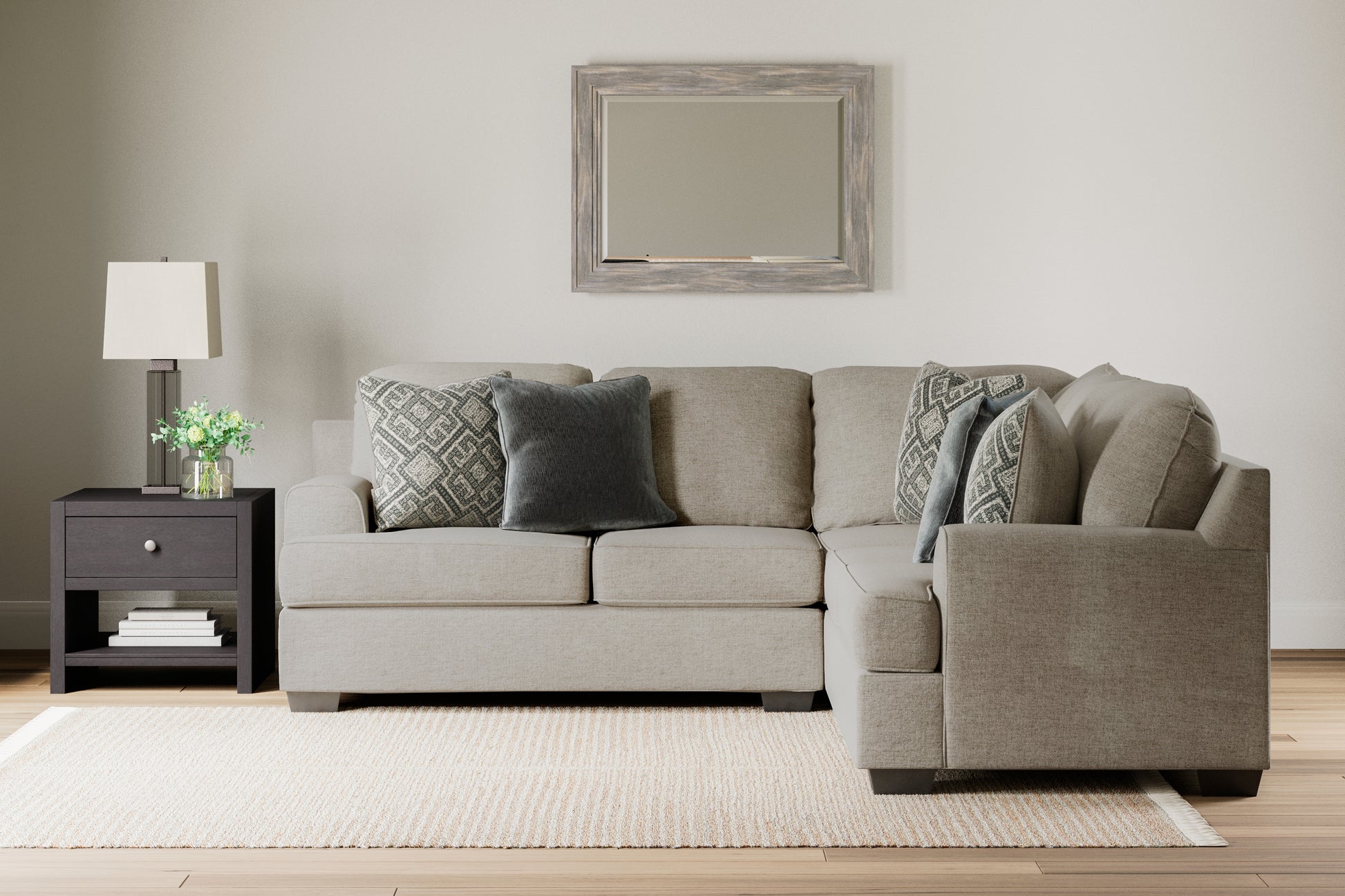 Haines Furniture Outlet - Ashley Furniture - Bovarian Sectional - RAF 4-Piece Sectional / Stone - 56103S5