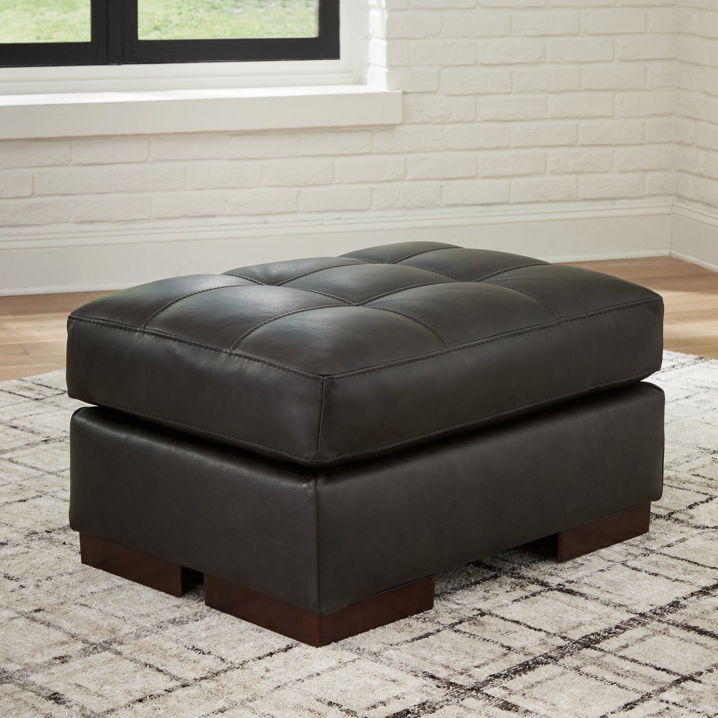 Haines Furniture Outlet - Ashley Furniture - Luigi Living Room - Ottoman / Thunder - 5650614