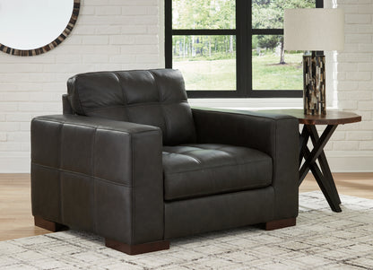 Haines Furniture Outlet - Ashley Furniture - Luigi Living Room - Chair and a Half / Thunder - 5650623