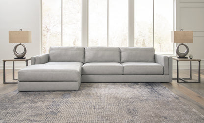Haines Furniture Outlet - Ashley Furniture - Amiata Sectional - RAF 2-Piece Sectional with Chaise / Glacier - 57404S1