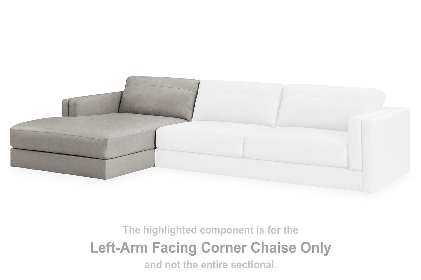 Haines Furniture Outlet - Ashley Furniture - Amiata Sectional - LAF Corner Chaise / Glacier - 5740416