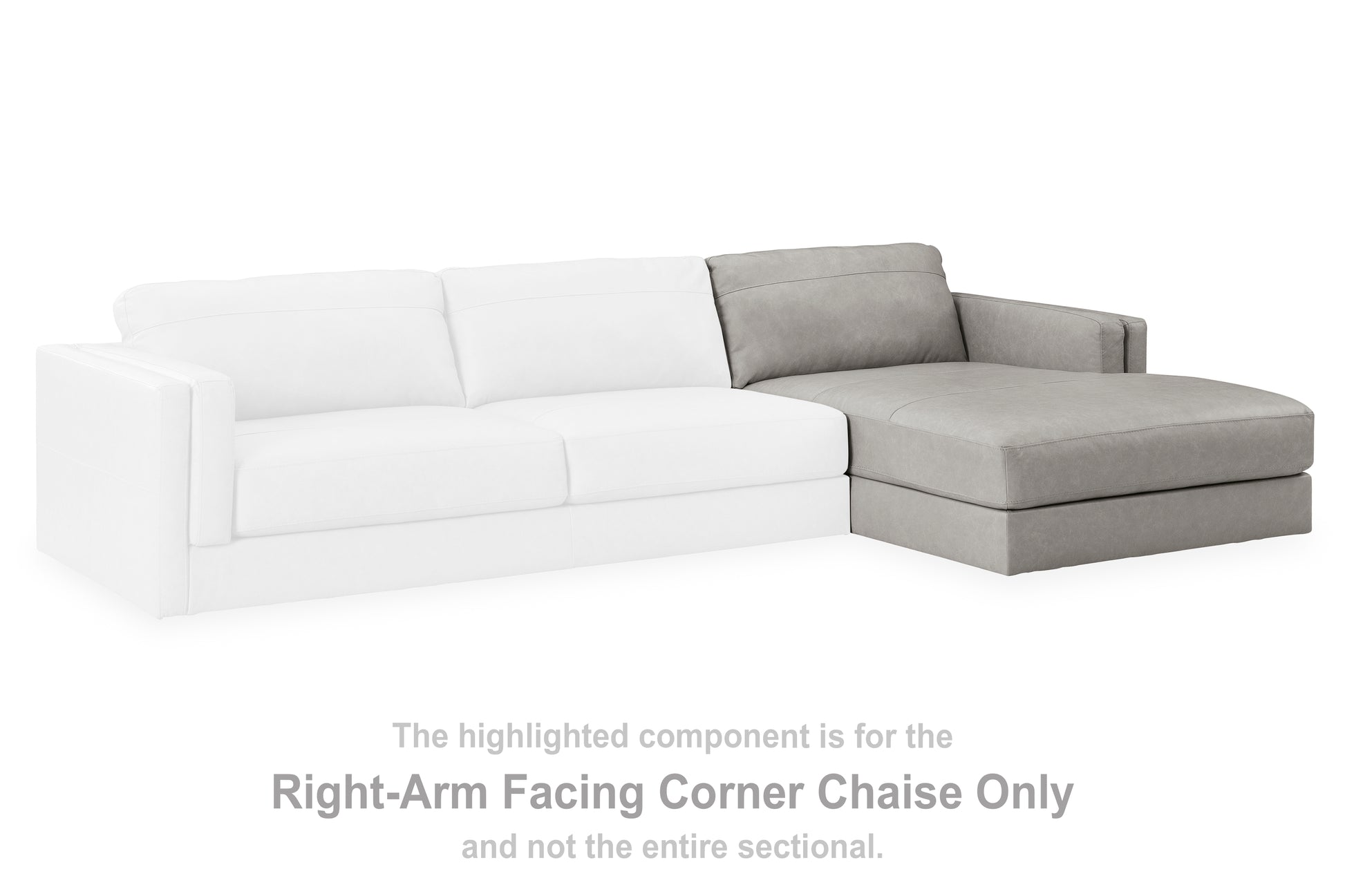 Haines Furniture Outlet - Ashley Furniture - Amiata Sectional - RAF Corner Chaise / Glacier - 5740417