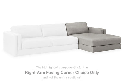 Haines Furniture Outlet - Ashley Furniture - Amiata Sectional - RAF Corner Chaise / Glacier - 5740417