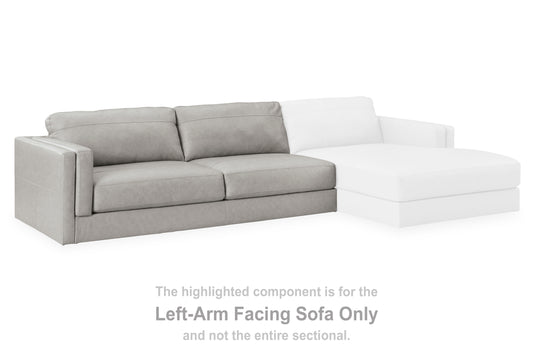 Haines Furniture Outlet - Ashley Furniture - Amiata Sectional - LAF 2-Piece Sectional with Chaise / Glacier - 57404S2