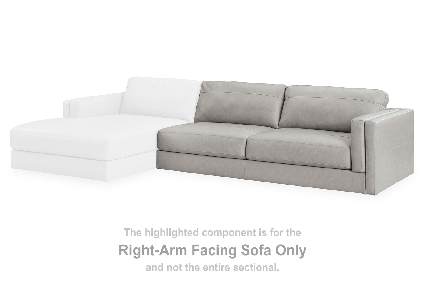 Haines Furniture Outlet - Ashley Furniture - Amiata Sectional - RAF Sofa / Glacier - 5740467