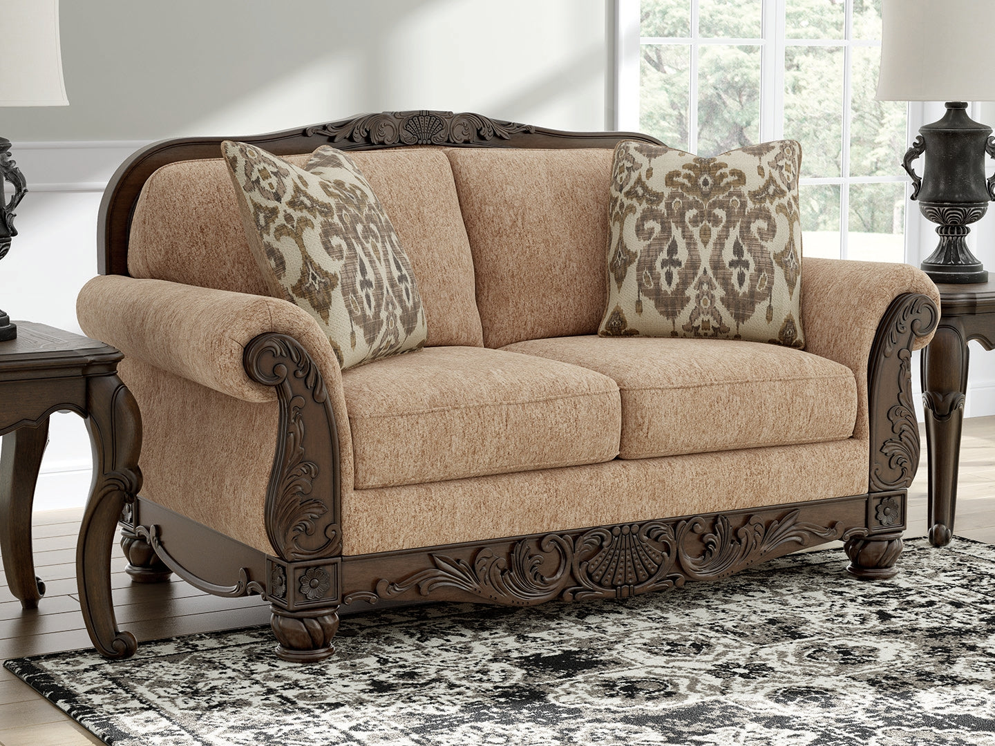 Haines Furniture Outlet - Ashley Furniture - Chelsworth Living Room - RAF Corner Chaise / Golden - PC5790516