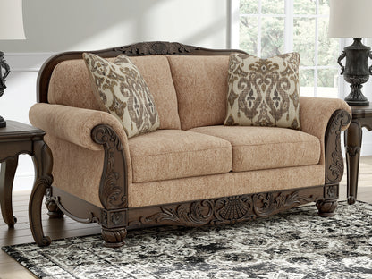 Haines Furniture Outlet - Ashley Furniture - Chelsworth Living Room - RAF Corner Chaise / Golden - PC5790516