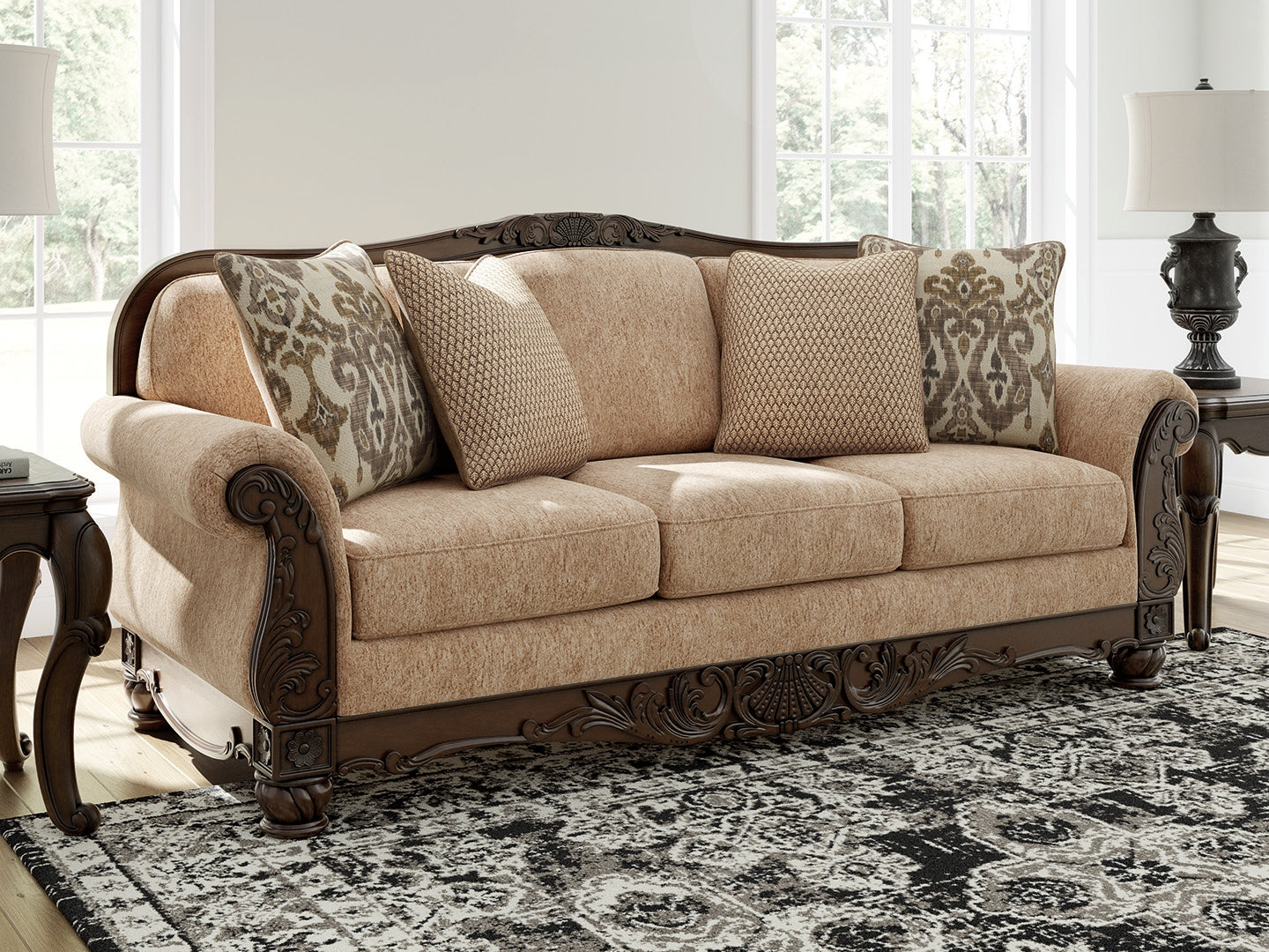 Haines Furniture Outlet - Ashley Furniture - Chelsworth Living Room - Sofa / Golden - PC5790538