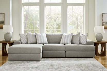 Haines Furniture Outlet - Ashley Furniture - Avaliyah Sectional - RAF 3-Piece Sectional with Chaise / Ash - 58103S3
