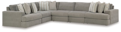 Haines Furniture Outlet - Ashley Furniture - Avaliyah Sectional - RAF 6-Piece Sectional / Ash - 58103S7