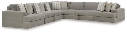 Haines Furniture Outlet - Ashley Furniture - Avaliyah Sectional - RAF 7-Piece Sectional / Ash - 58103S8