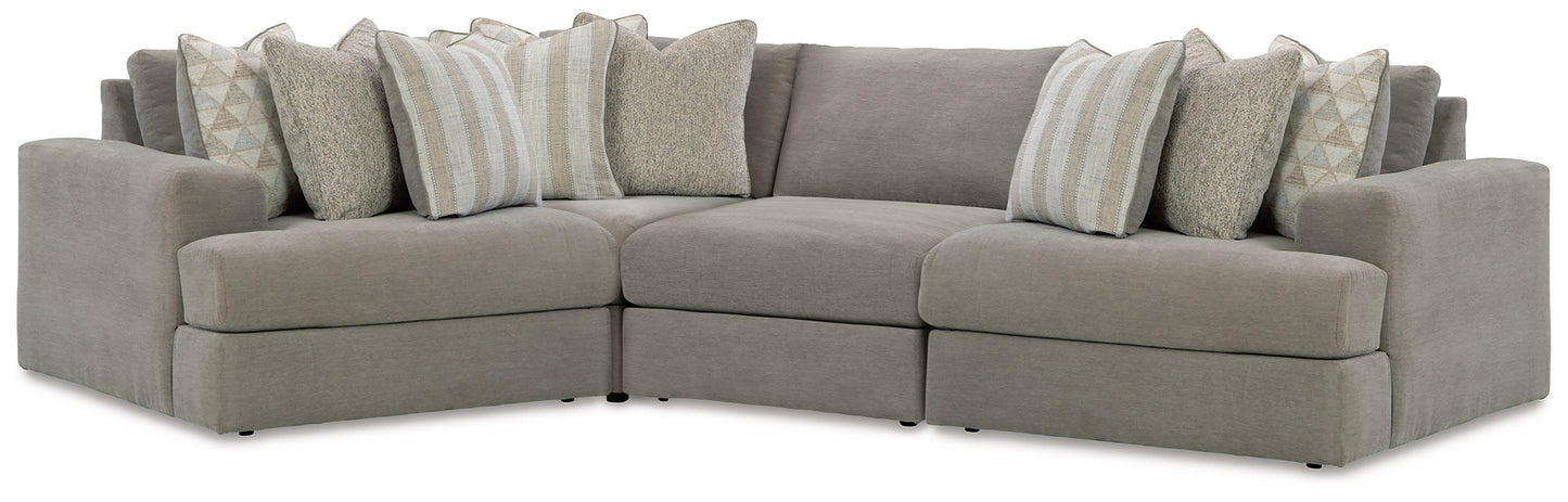 Haines Furniture Outlet - Ashley Furniture - Avaliyah Sectional - RAF 4-Piece Sectional / Ash - 58103S5