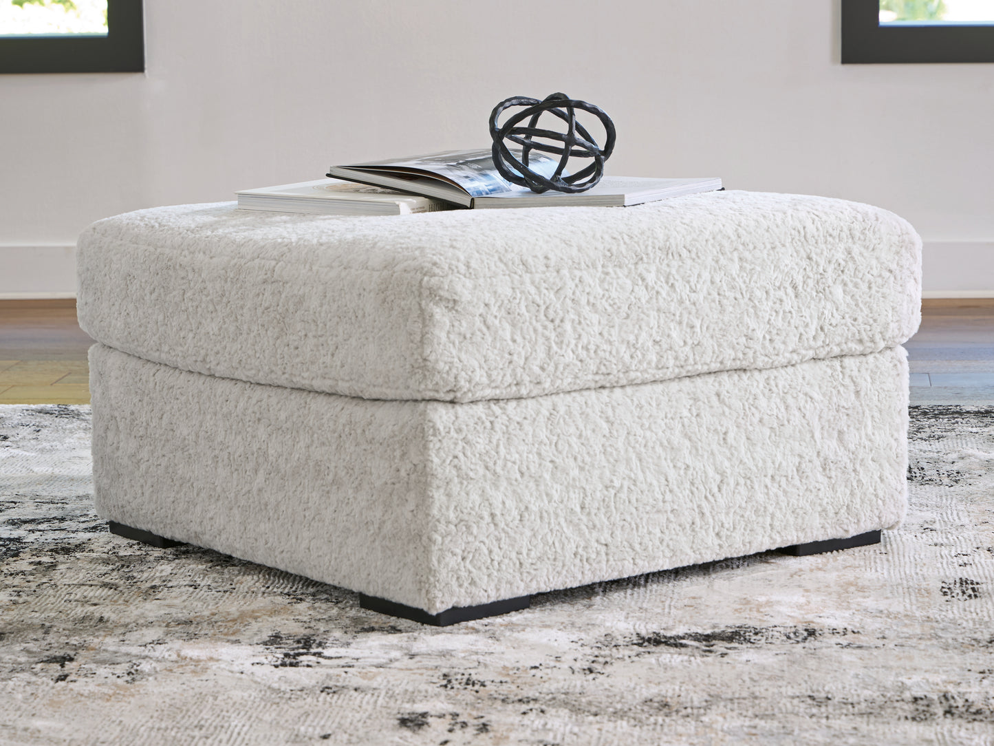 Haines Furniture Outlet - Ashley Furniture - Cuddle Plush Living Room - Oversized Accent Ottoman / Arctic - PC5910608