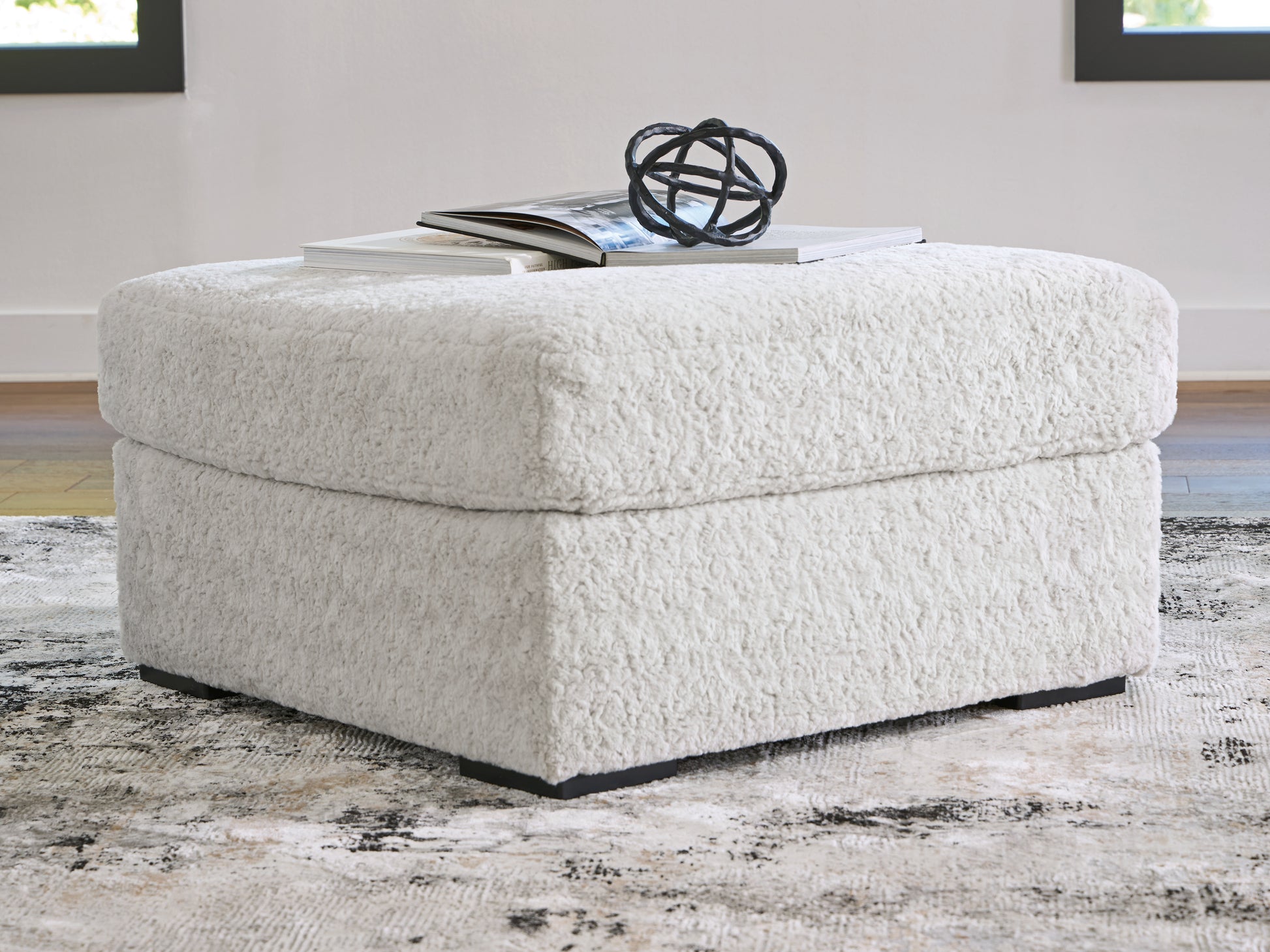 Haines Furniture Outlet - Ashley Furniture - Cuddle Plush Living Room - Oversized Accent Ottoman / Arctic - PC5910608