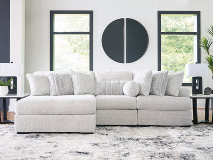 Haines Furniture Outlet - Ashley Furniture - Cuddle Plush Sectional - 3-Piece Sectional with Chaise / Arctic - PC59106S7