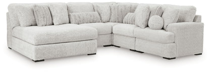 Haines Furniture Outlet - Ashley Furniture - Cuddle Plush Sectional - 5-Piece Sectional with Chaise / Arctic - PC59106S11