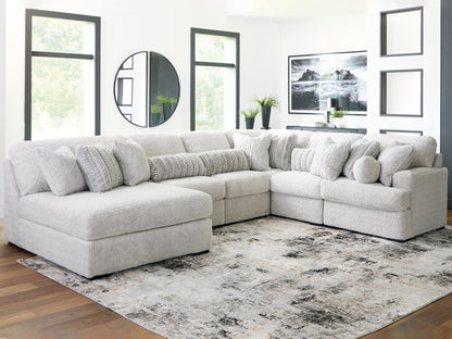 Haines Furniture Outlet - Ashley Furniture - Cuddle Plush Sectional - 6-Piece Sectional with Chaise / Arctic - PC59106S8