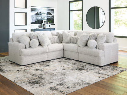 Haines Furniture Outlet - Ashley Furniture - Cuddle Plush Sectional - RAF 5-Piece Sectional / Arctic - PC59106S2