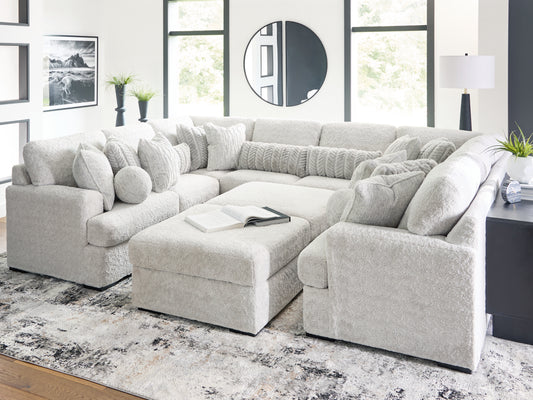 Haines Furniture Outlet - Ashley Furniture - Cuddle Plush Sectional - RAF 2-Piece Sectional / Arctic - PC59106S9
