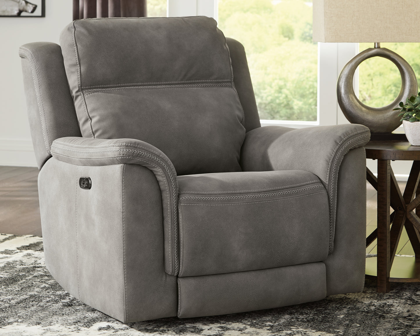Haines Furniture Outlet - Ashley Furniture - Next-Gen DuraPella Living Room - PWR Recliner/ADJ Headrest / Slate - 5930113