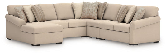 Haines Furniture Outlet - Ashley Furniture - LadyMae Sectional - RAF 2-Piece Sectional with Chaise / Twill - 59404S2
