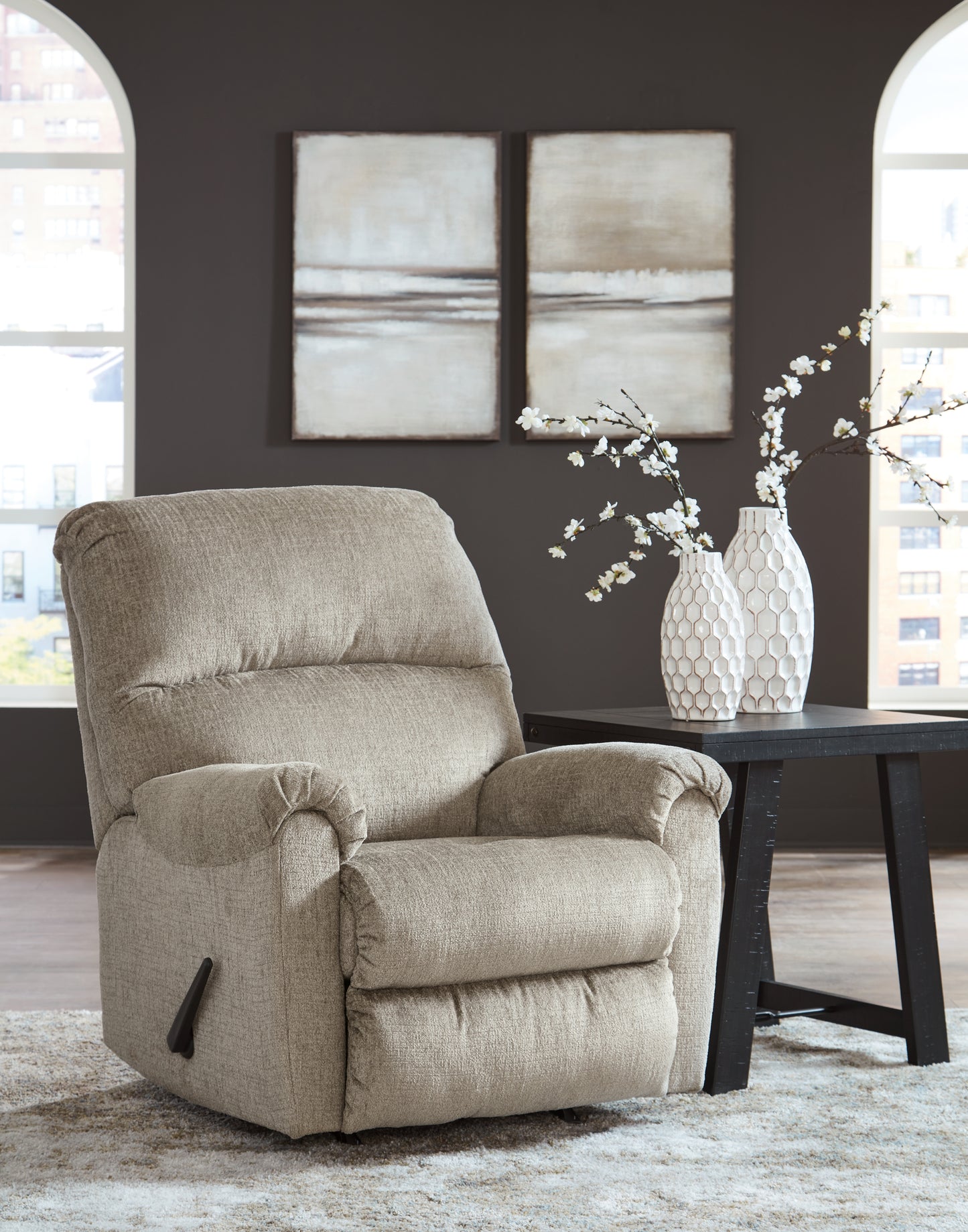 Haines Furniture Outlet - Ashley Furniture - Stonemeade Living Room - Rocker Recliner / Taupe - 5950425