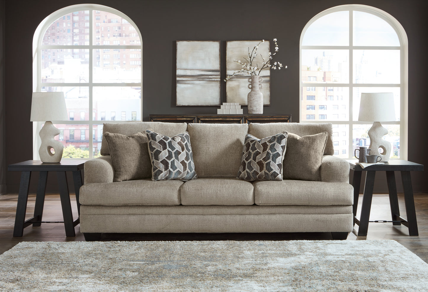Haines Furniture Outlet - Ashley Furniture - Stonemeade Living Room - Sofa / Taupe - 5950438
