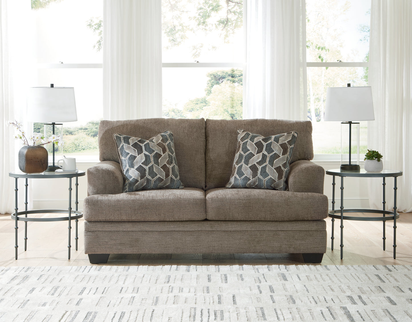 Haines Furniture Outlet - Ashley Furniture - Stonemeade Living Room - Loveseat / Nutmeg - 5950535