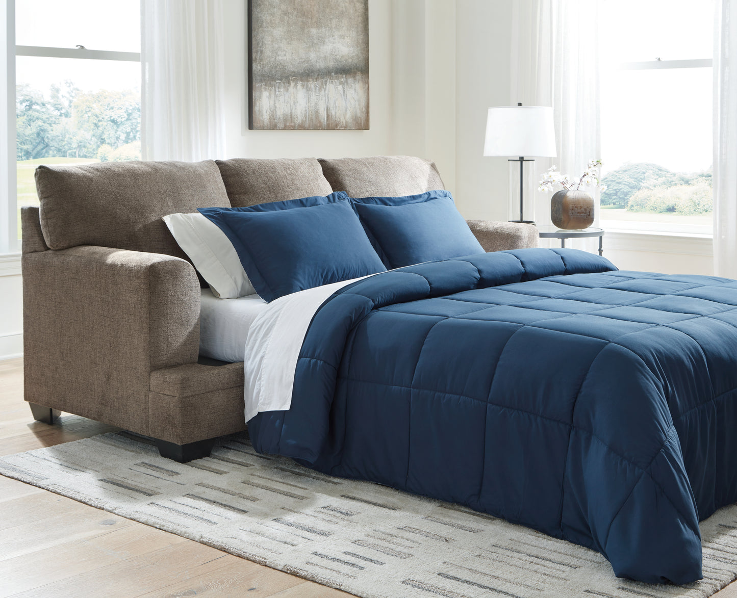 Haines Furniture Outlet - Ashley Furniture - Stonemeade Living Room - Queen Sofa Sleeper / Nutmeg - 5950539