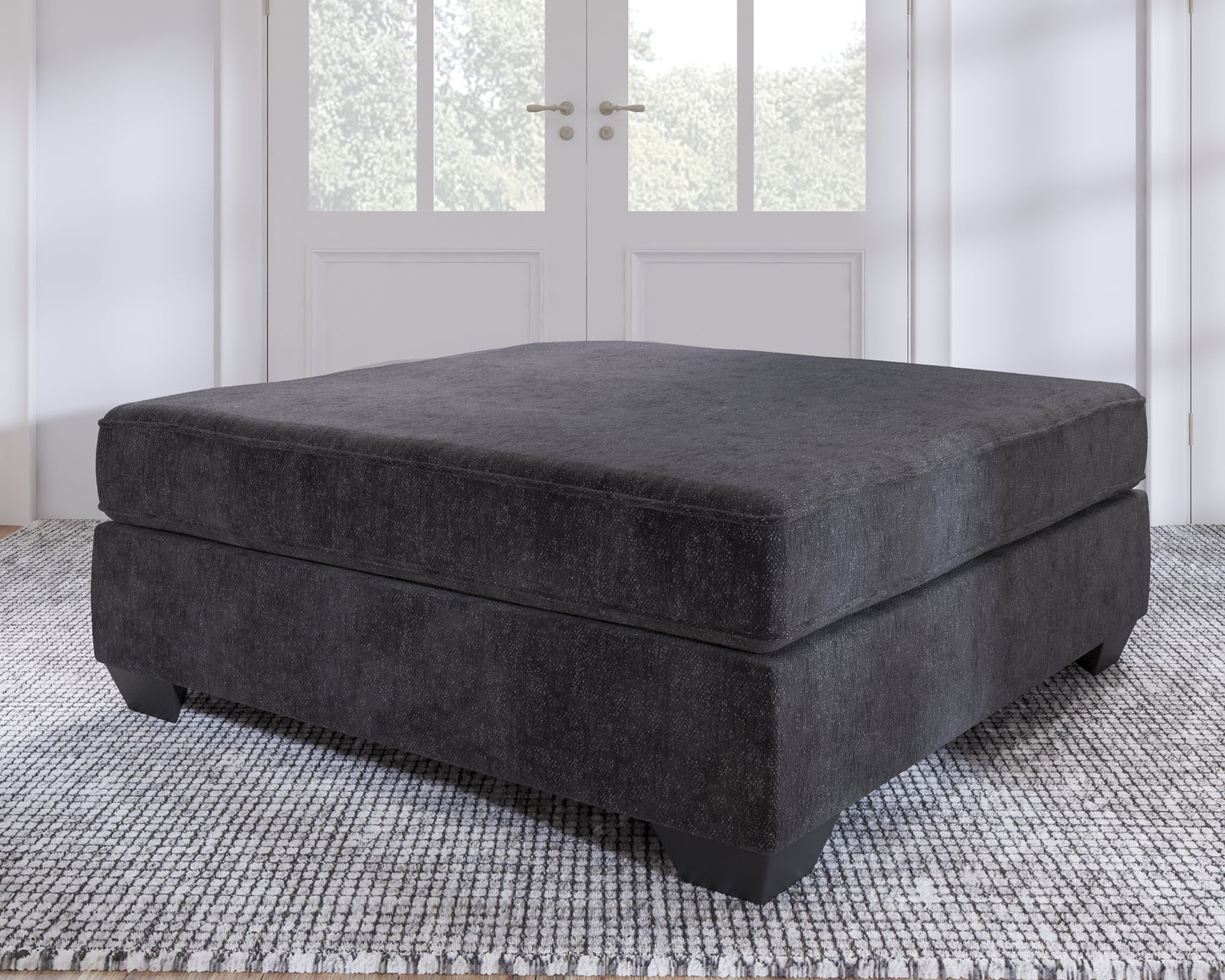 Haines Furniture Outlet - Ashley Furniture - Lavernett Living Room - Oversized Accent Ottoman / Charcoal - 5960308