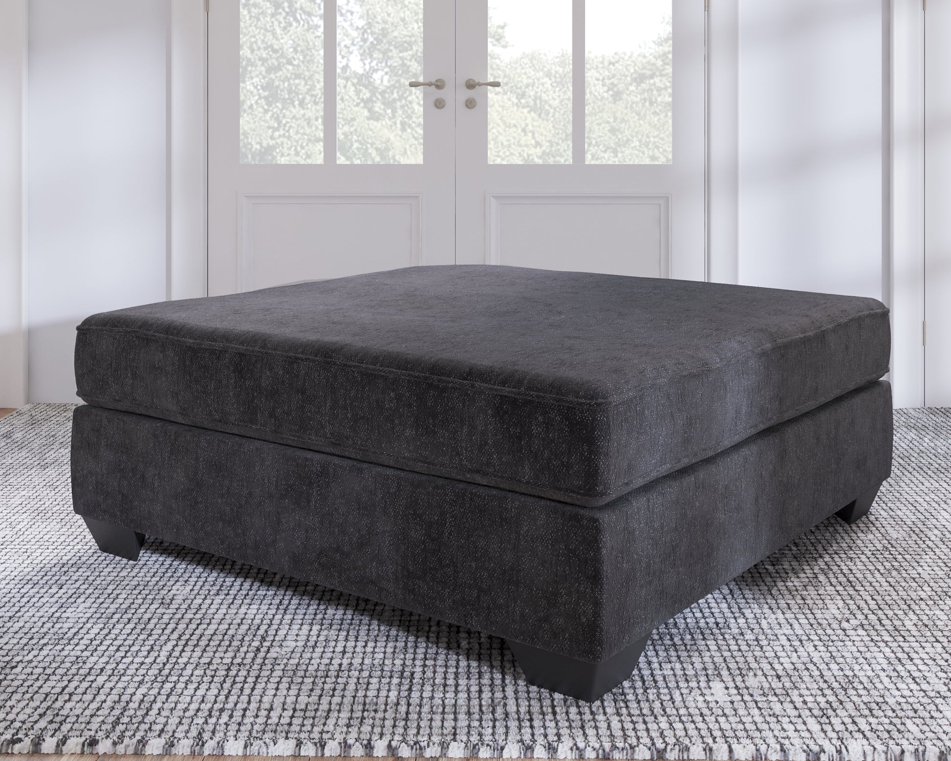 Haines Furniture Outlet - Ashley Furniture - Lavernett Living Room - Oversized Accent Ottoman / Charcoal - 5960308