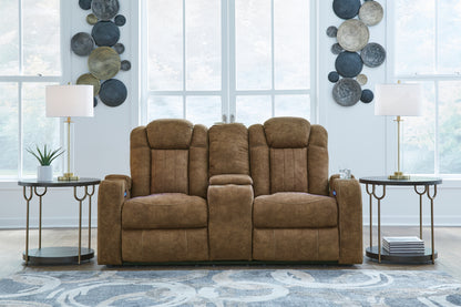 Haines Furniture Outlet - Ashley Furniture - Wolfridge Living Room - PWR Recliner/ADJ Headrest / Brindle - 6070313