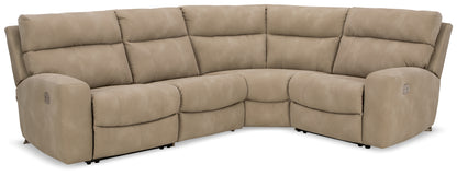 Haines Furniture Outlet - Ashley Furniture - Next-Gen DuraPella Sectional - 4-Piece Power Reclining Sectional / Sand - 61004S4