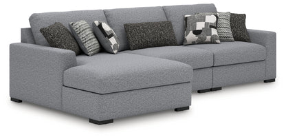 Haines Furniture Outlet - Ashley Furniture - Bealton Sectional - RAF 3-Piece Sectional with Chaise / Salt and Pepper - 61305S4