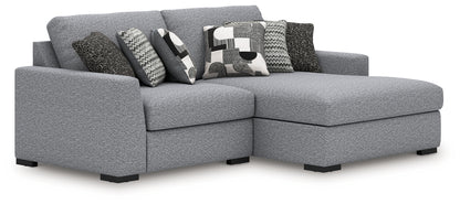 Haines Furniture Outlet - Ashley Furniture - Bealton Sectional - RAF 2-Piece Sectional with Chaise / Salt and Pepper - 61305S11